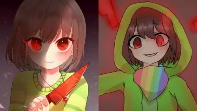 UnderTale Chara Vs StoryShift Chara Stronger Than You Duet смотреть онлайн