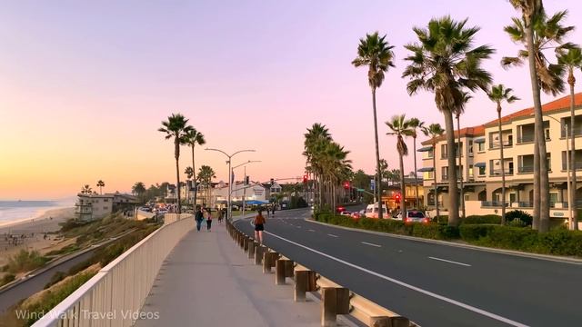 [4K] Sunset at Carlsbad Beach in San Diego County, California USA - Walking Tour & Travel Guide ? смотреть онлайн