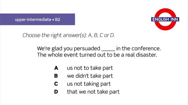 English in 3 minutes (Upper-Intermediate / B2) - Grammar Test 10 смотреть онлайн