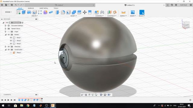 Pokemon poke-ball in Fusion 360 смотреть онлайн