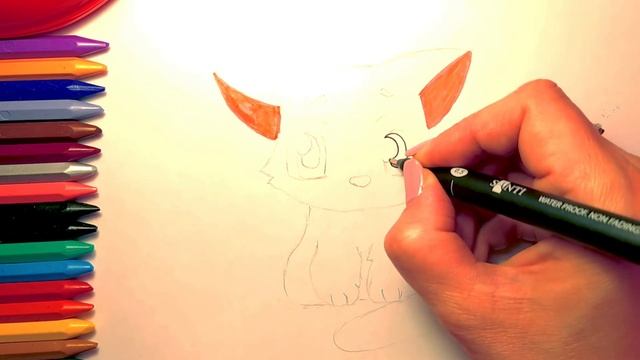 Как нарисовать милую пушистую кошечку для детей. Уроки рисования от 3 лет смотреть онлайн