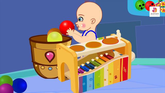 Play And Learn Colors For Kids With Baby Game | Baby Playing Xylophone With Color Balls | Colors смотреть онлайн