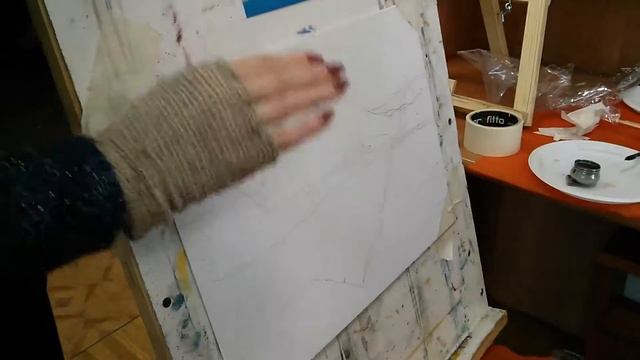 С чего начать писать любой пейзаж маслом. Контуры, прорисовка. АФФРЕСКО. смотреть онлайн