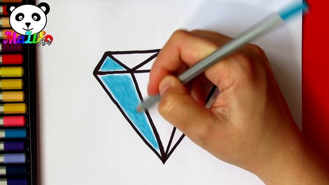 HOW TO DRAW A DIAMOND | Как нарисовать бриллиант, алмаз, рубин, диамант | Як намалювати діамант смотреть онлайн