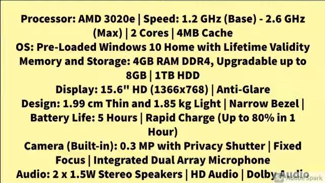 Latest Lenovo IdeaPad Slim 3 AMD 3020e 15.6 inch HD Thin and Light Laptop смотреть онлайн