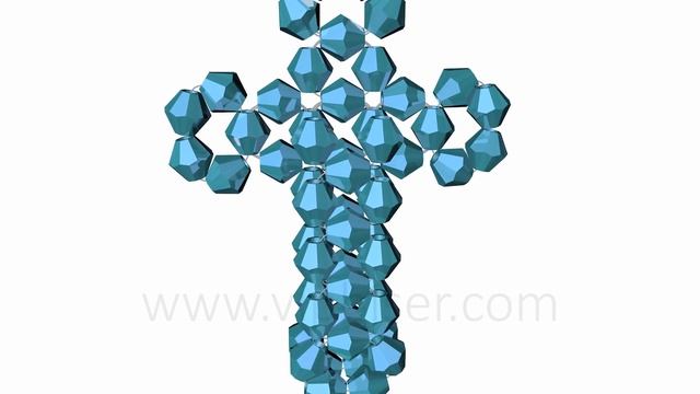Beaded Pendant Cross. 3D Beading Tutorial