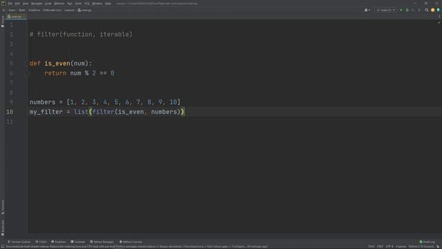 Функция filter в Python смотреть онлайн
