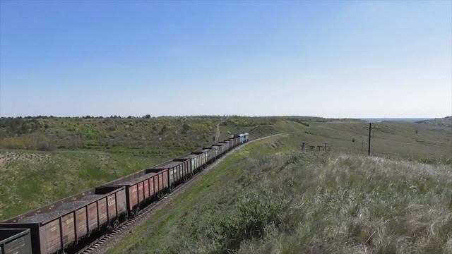 Фёдоровский движ. Съёмка в пейзажных местах южной степи. 2ТЭ116. ЭР1. ЧС7.