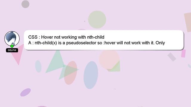CSS : Hover not working with nth-child смотреть онлайн
