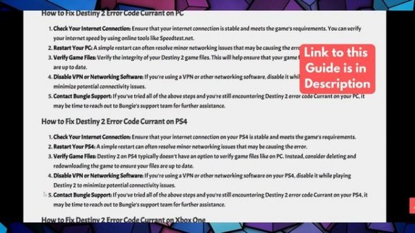 How to Fix Destiny 2 Error Code Currant (Complete Guide)