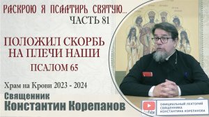 Часть 81 цикла бесед иерея Константина Корепанова "Раскрою я Псалтырь святую..." (15.04.2024)