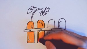 Рисунок подсолнух и забор. Как нарисовать деревенский пейзаж фломастерами для детей