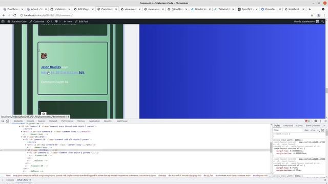 Codecast: statelesscode.com WordPress 23: Finish Styling Comments Except for Form смотреть онлайн