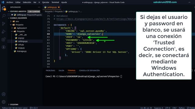 Cómo Conectar Django con SQL Server | django-mssql-backend ✅ смотреть онлайн