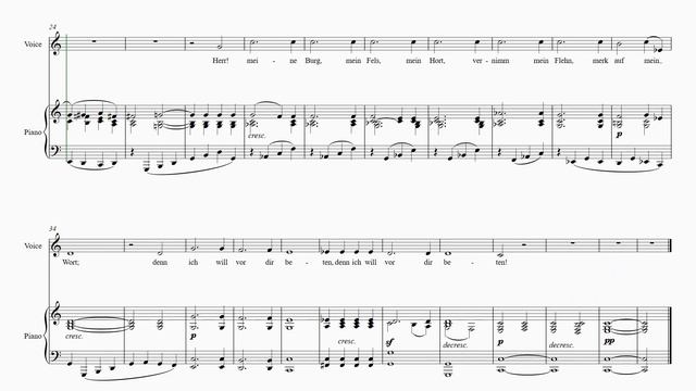 Beethoven "Bitten" ("Prayer") Lower key (C major) Score animation [Piano only] смотреть онлайн