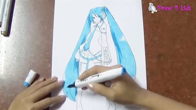 How To Draw Hatsune Miku | D4K