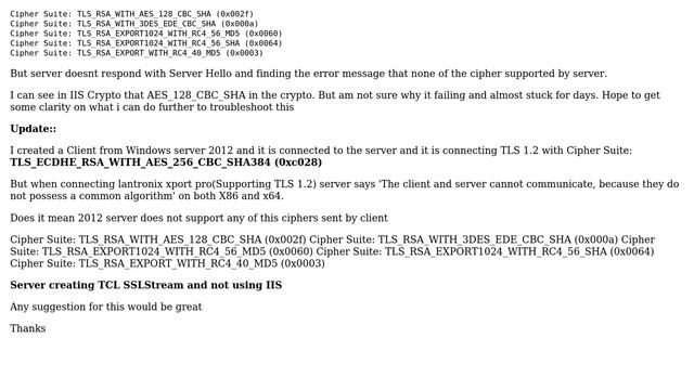 SSLSTREAM - An TLS 1.2 connection request was received from a remote client application, but... смотреть онлайн