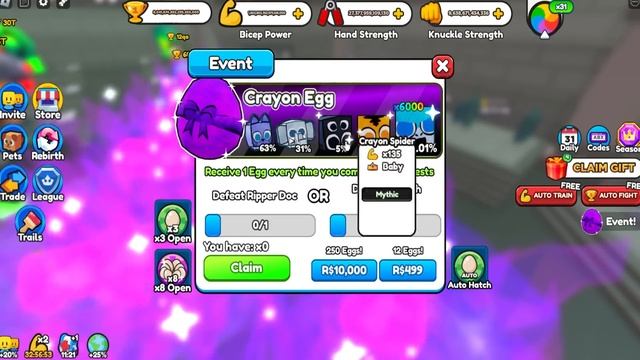 НОВЫЕ ЛИМИТИРОВАННЫЕ ПЕТЫ И МИРОВЫЕ БУСТЫ В ARM WRESTLE SIMULATOR ROBLOX смотреть онлайн