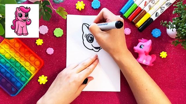 Как нарисовать милую пони? Давайте порисуем вместе. My little pony смотреть онлайн