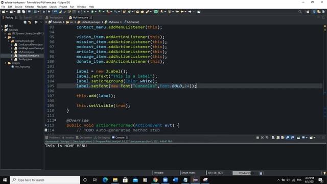 Java GUI Tutorial #27 - MenuBar, Menu, Sub Menu and Label Example смотреть онлайн
