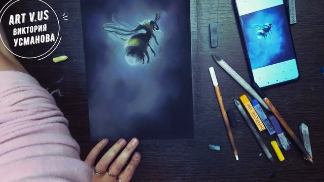 Шмель пастелью в хорошем качестве и с отличным звуком! Рисуем шмеля. КаК рисовать реалистично смотреть онлайн
