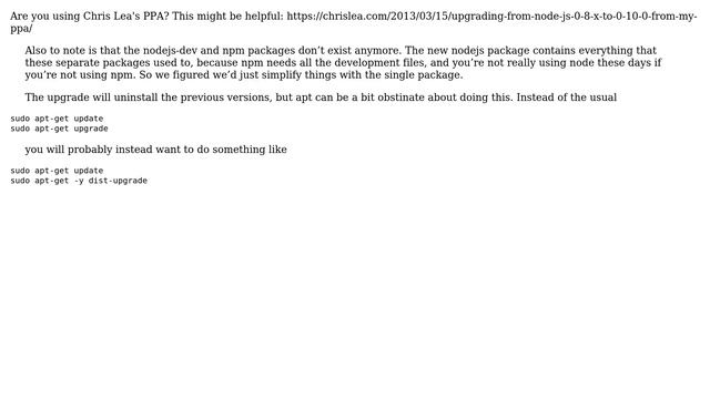 Ubuntu: npm breaks after updating nodejs to 0.10 (3 Solutions!!) смотреть онлайн