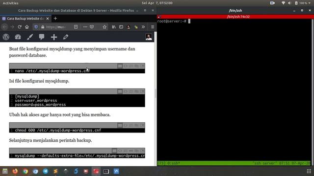 Backup Website dan Database MariaDB-MySQL di Debian 9 Server смотреть онлайн