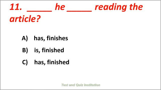 Present Perfect Quiz | Test And Quiz Institution | Part 1 смотреть онлайн