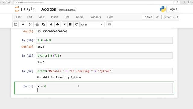 Python: Lesson 13: Jupyter Notebook: Addition of Integers,Float & Strings Urdu/Hindi смотреть онлайн