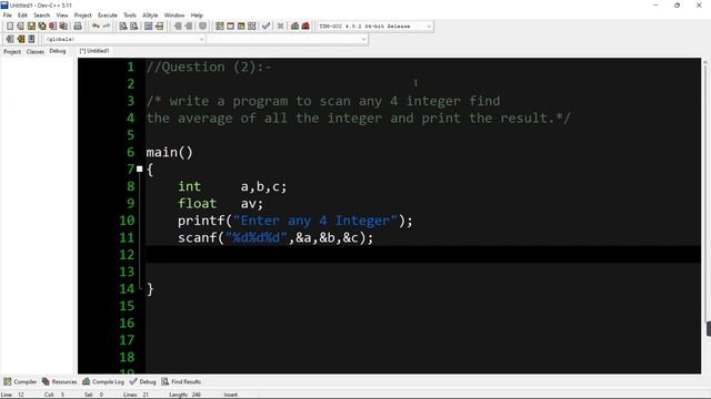 write a program to scan any 4 integer find the average of all the integer and print the result. смотреть онлайн