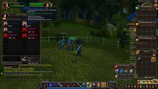 Получение 20 уровня. Обучение верховой езде. Альянс. World of Warcraft смотреть онлайн