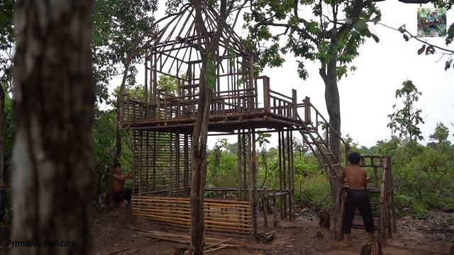 Build The Most 2 Story Beautiful Small House in Jungle by Ancient Skills смотреть онлайн