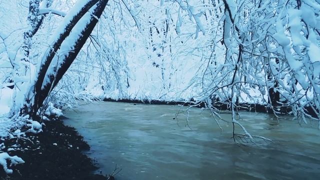 Звуки природы. Шум воды снежной реки. Для сна, релаксации и медитации 1 час. смотреть онлайн