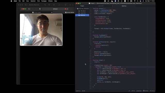 Real Time Face Detection in p5.js смотреть онлайн