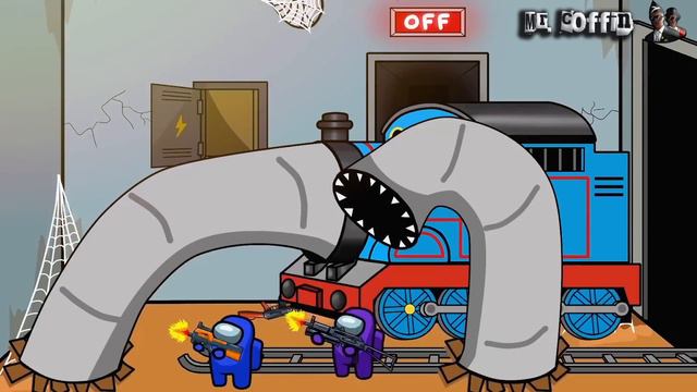 SPIDER TOMAS | Among Us Spider Vs Thomas The Tank | Thomas & Friends | COFFIN DANCE SONG (COVER)