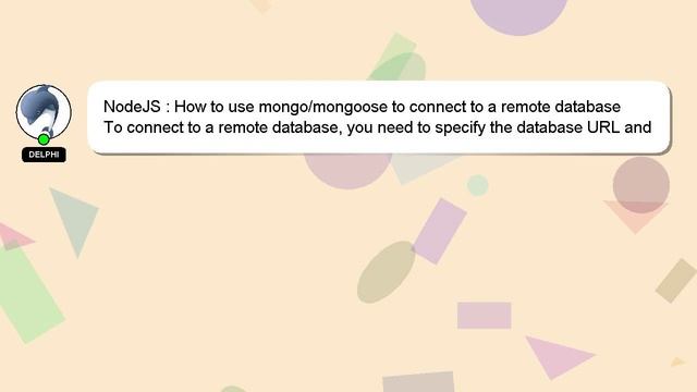 NodeJS : How to use mongo/mongoose to connect to a remote database смотреть онлайн