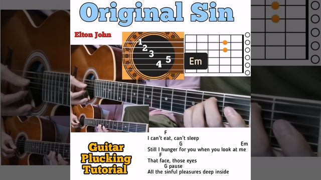 Original Sin - Elton John guitar chords w/ lyrics & plucking tutorial смотреть онлайн