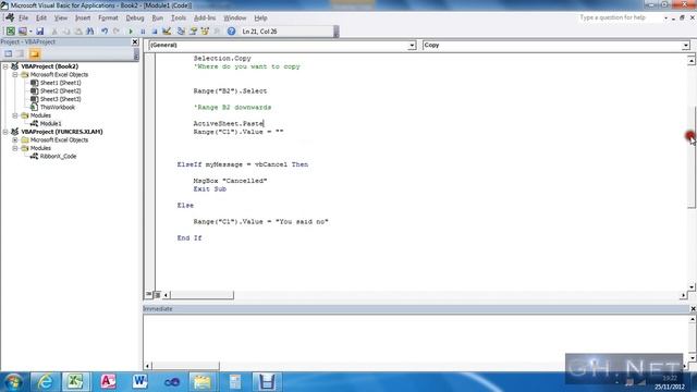 VBA Excel 005 - How to copy using a message box смотреть онлайн