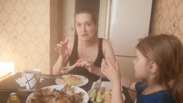 Приготовили вкусный обед//Крылья индейки в духовке//Получилось очень вкусно? смотреть онлайн