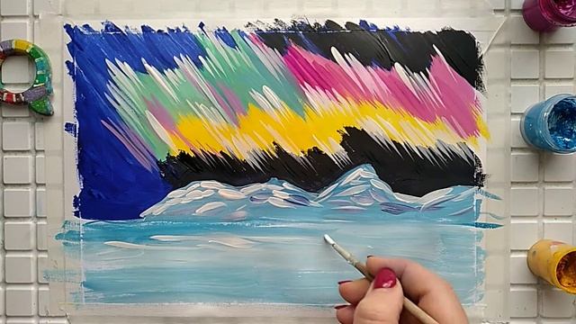Северное сияние// Как нарисовать северное сияние смотреть онлайн