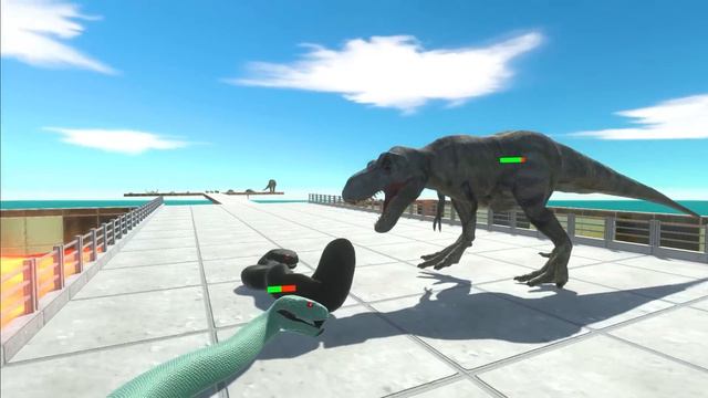Old Goat Rex vs Reptiles on Lava Box Bridge - Animal Revolt Battle Simulator смотреть онлайн