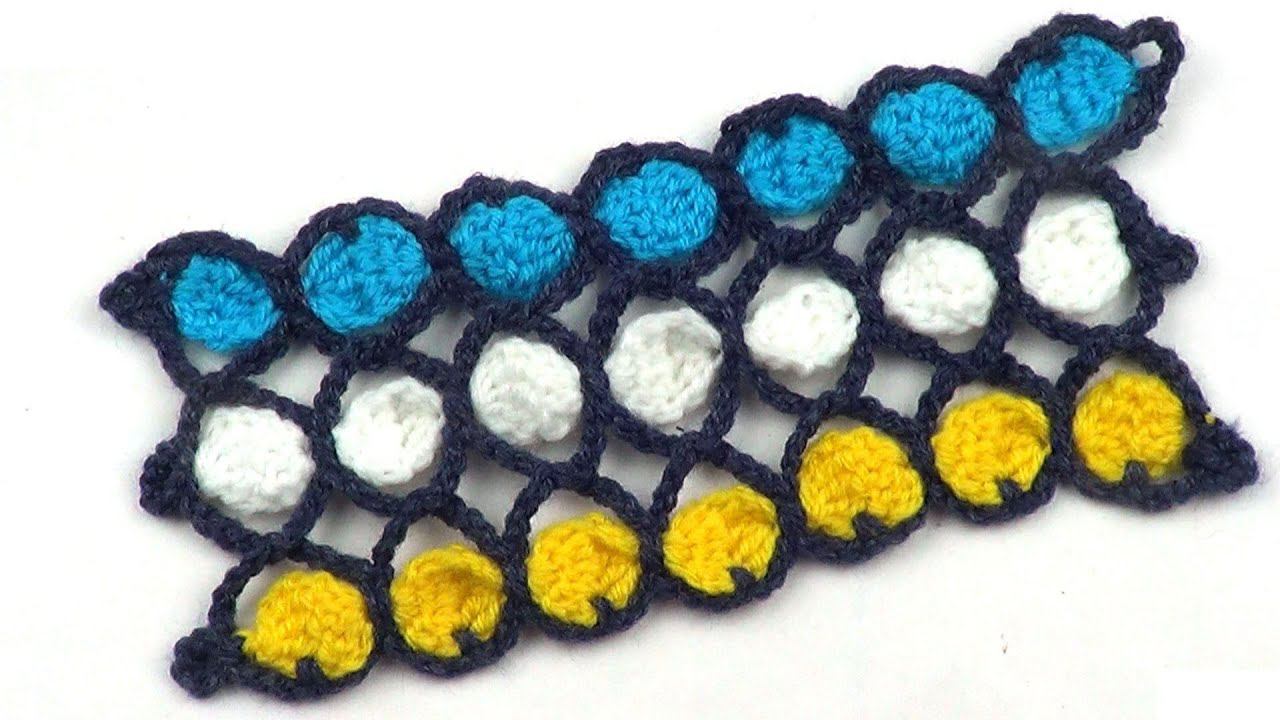 Узор для разноцветного шарфика из остатков пряжи