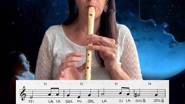 HIJO DE LA LUNA MECANO (Flauta dulce con partitura y notas escritas) смотреть онлайн