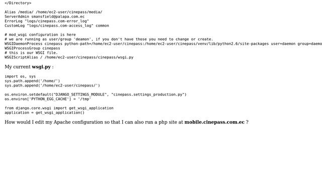 DevOps & SysAdmins: Deploy A Django Site And A PHP Site On The Same Server With Apache And Mod_wsgi
