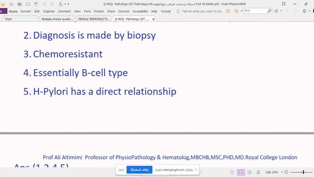 MCQ Pathology GIT PathologyppPART2اسئلة مرشحات امراض جهازهظمProfessor Ali AltimimiPHD,MD.R Co Londo смотреть онлайн