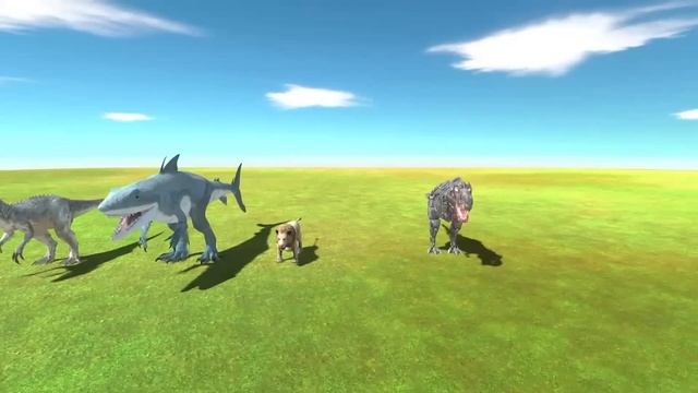 KING SHARK vs TEX REX to rescue THOR HYDRA in Animal Revolt Battle Simulator | SHINCHAN and CHOP смотреть онлайн