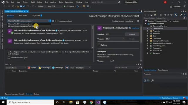 Connect Bot Framework to DB [Part 3] | READ data from Azure SQL Server DB смотреть онлайн