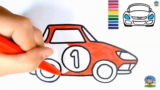 Как нарисовать СПОРТИВНУЮ МАШИНУ / Раскраска СПОРТКАР для детей / How to Draw a Sports Car смотреть онлайн