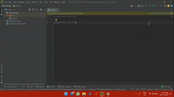 [Solved] No python interpreter configured for the project pycharm - Full Cource For Beginners