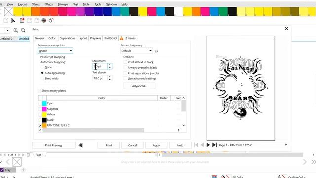 Coreldraw Automatic Overprinting & Trapping